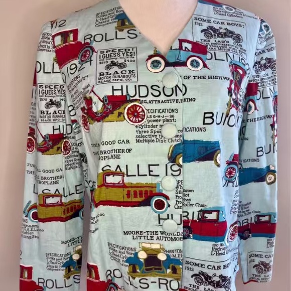 Vintage Car Print Blazer - Picture 1 of 2